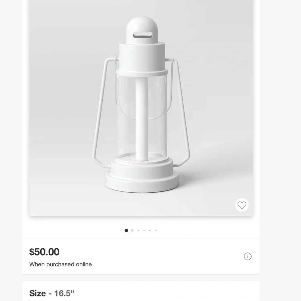 NWT Threshold Metal Classic Battery LED Pillar Candle Outdoor Patio Lantern 16.5
